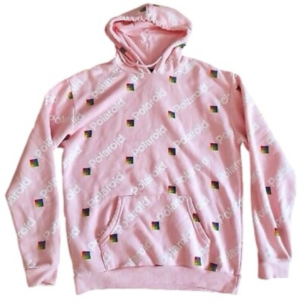 Polaroid Pink Hoodie for Men Size Medium